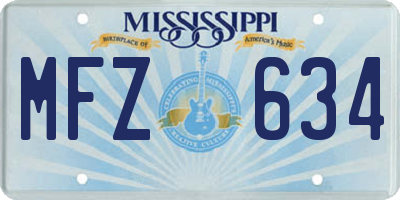 MS license plate MFZ634