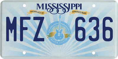 MS license plate MFZ636