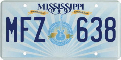MS license plate MFZ638