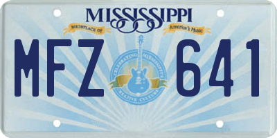 MS license plate MFZ641