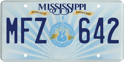 MS license plate MFZ642