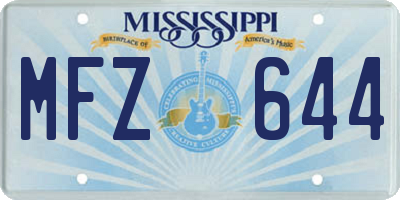 MS license plate MFZ644