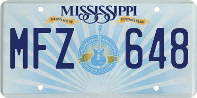 MS license plate MFZ648