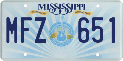 MS license plate MFZ651