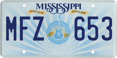 MS license plate MFZ653