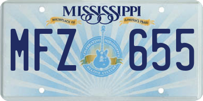 MS license plate MFZ655
