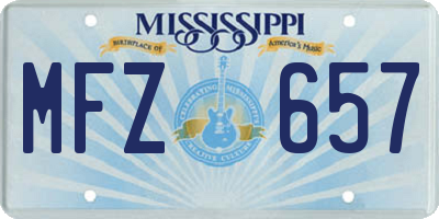 MS license plate MFZ657