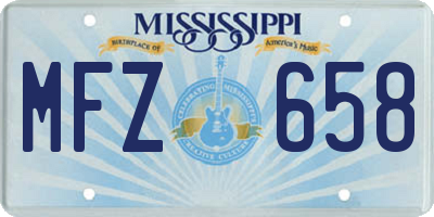 MS license plate MFZ658