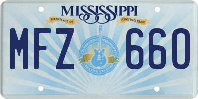 MS license plate MFZ660