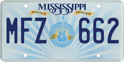 MS license plate MFZ662