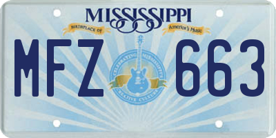 MS license plate MFZ663