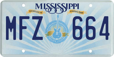 MS license plate MFZ664