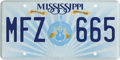 MS license plate MFZ665