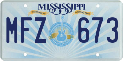 MS license plate MFZ673