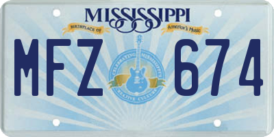 MS license plate MFZ674