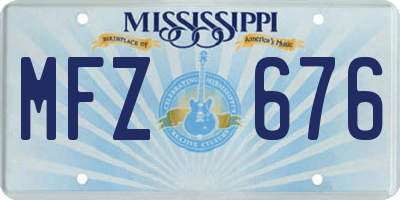 MS license plate MFZ676