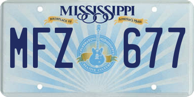 MS license plate MFZ677