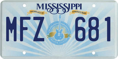 MS license plate MFZ681