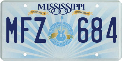 MS license plate MFZ684