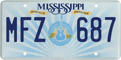MS license plate MFZ687