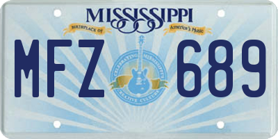 MS license plate MFZ689