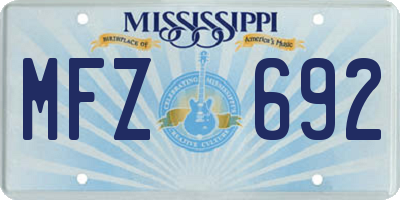 MS license plate MFZ692