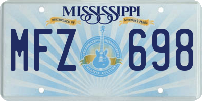 MS license plate MFZ698
