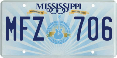 MS license plate MFZ706