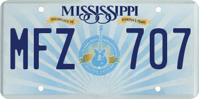 MS license plate MFZ707