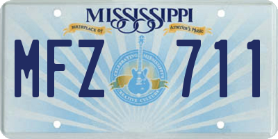 MS license plate MFZ711