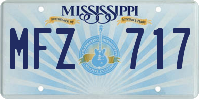 MS license plate MFZ717