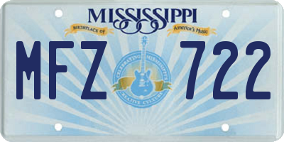 MS license plate MFZ722