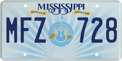 MS license plate MFZ728