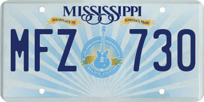 MS license plate MFZ730