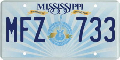 MS license plate MFZ733