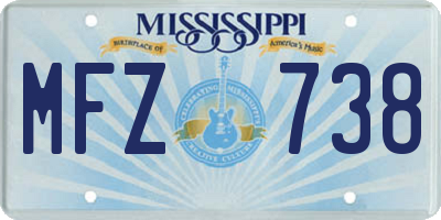 MS license plate MFZ738