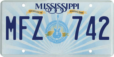 MS license plate MFZ742