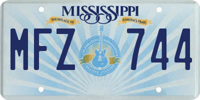 MS license plate MFZ744