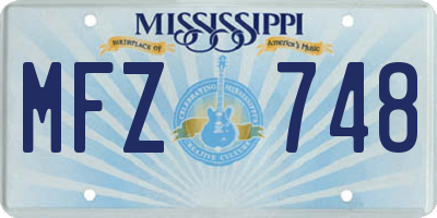 MS license plate MFZ748