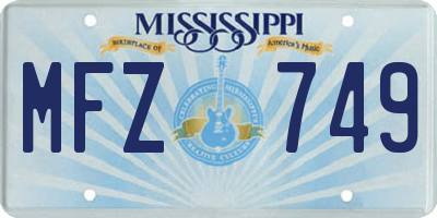 MS license plate MFZ749