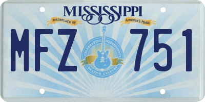 MS license plate MFZ751