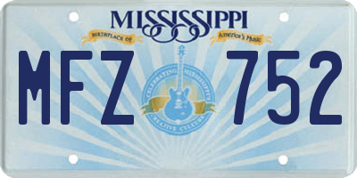 MS license plate MFZ752