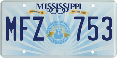 MS license plate MFZ753