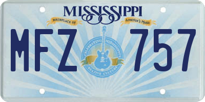 MS license plate MFZ757