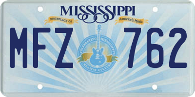 MS license plate MFZ762