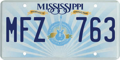 MS license plate MFZ763