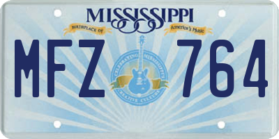 MS license plate MFZ764
