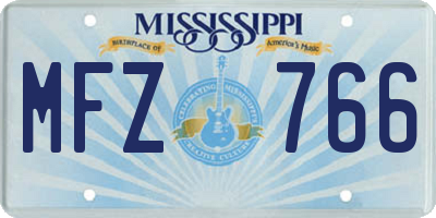 MS license plate MFZ766