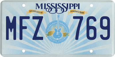 MS license plate MFZ769