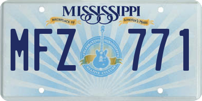 MS license plate MFZ771